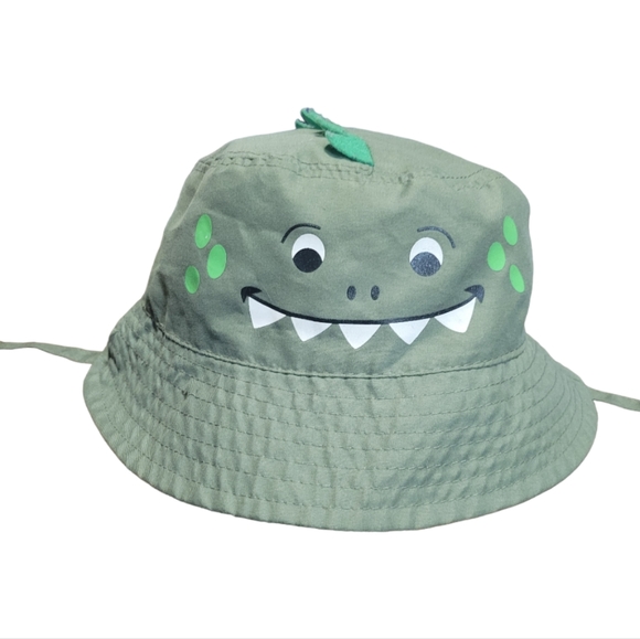 Toddler Kids Bucket Hat Sun Hat Beach Size 2t 3t 4t Green Alligator Velcro Strap - Picture 2 of 4